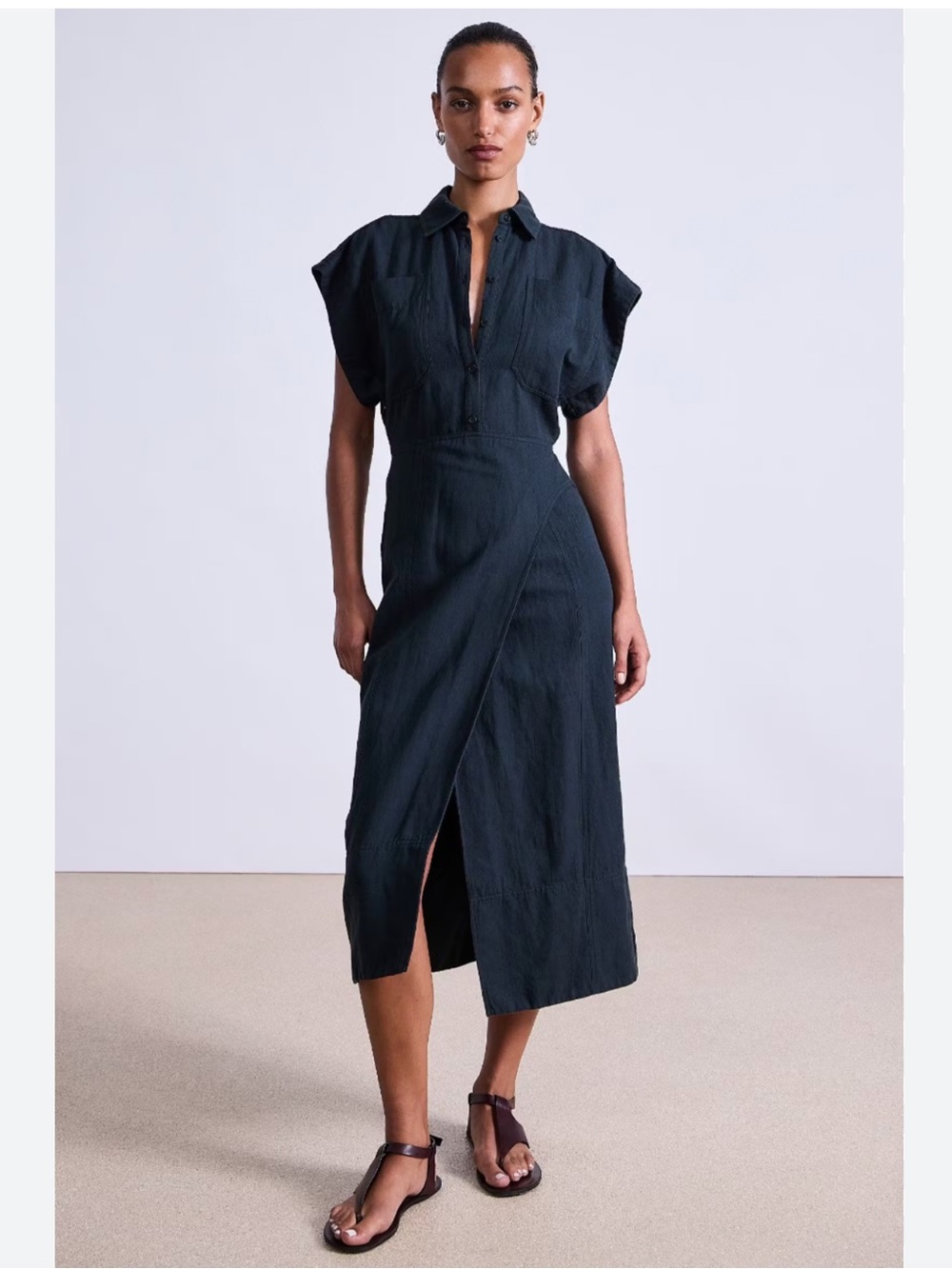 Apiece Apart YELENA WRAP DRESS FOREST RIVER- size 6, NWOT - Picture 7 of 8